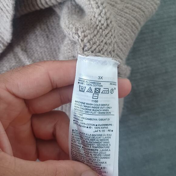 Old Navy‎ Sweater Women 3X Tan Tunic Casual Wide Neck Minimalist Clean Girl - Picture 8 of 10